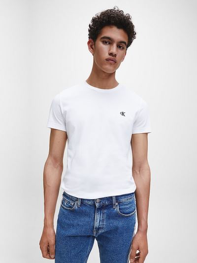 Calvin Klein Ruhák HU869862 | Calvin Klein Slim Organic Cotton Férfi Póló Világos Fehér